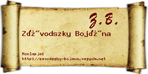 Závodszky Bojána névjegykártya